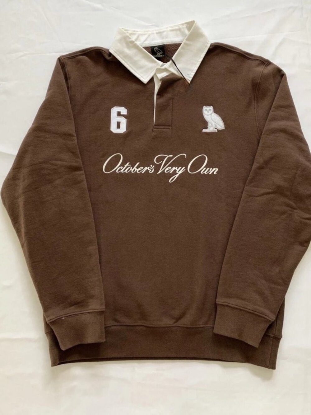 OVO October's Very Own Rugby Polo Long Sleeve Brown Men's Size Small